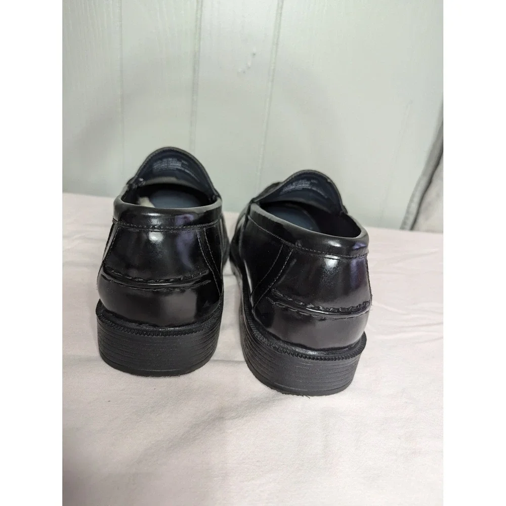 Nunn Bush mens loafers shiny black dress slide on shoes 12W leather uppers 85538